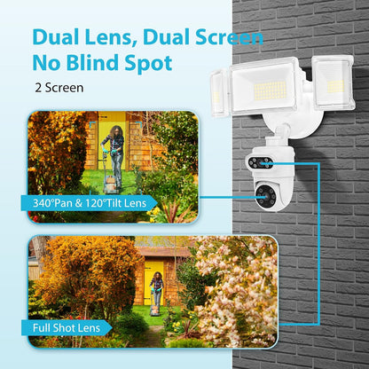 Olafus 360° 2K Dual-Lens Floodlight Camera