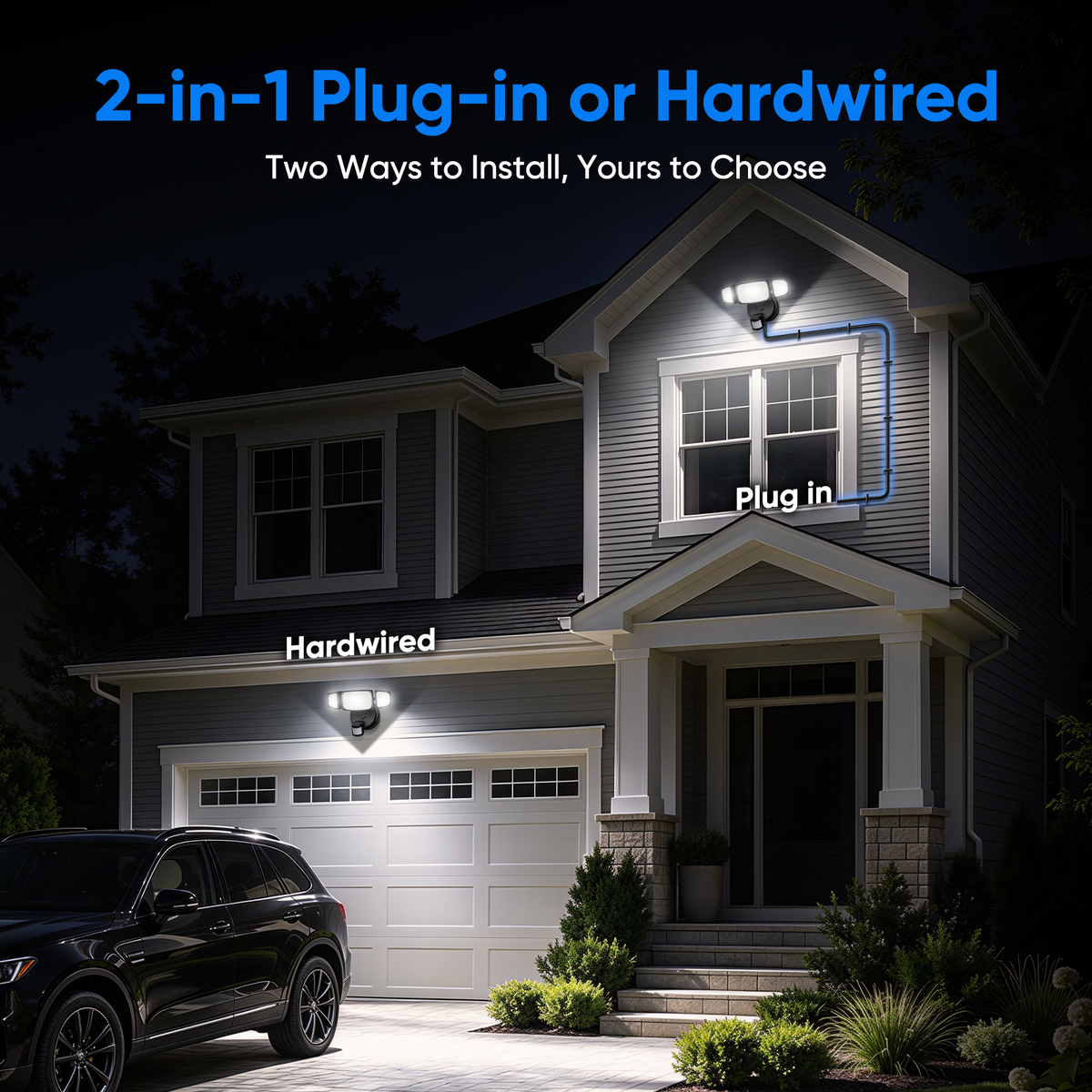 Olafus 80W Hardwired Motion Sensor Security Lights