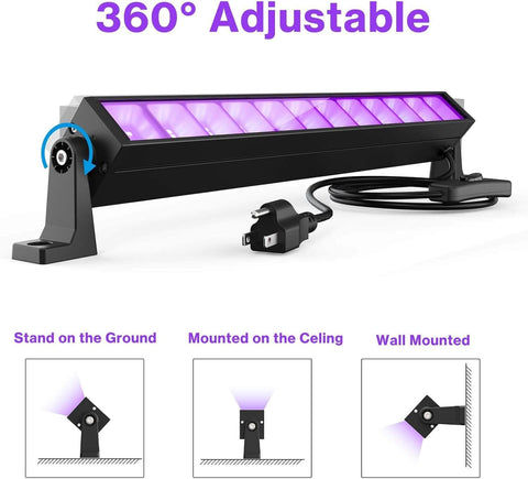 Olafus 40W LED Black Light Bar with Plug