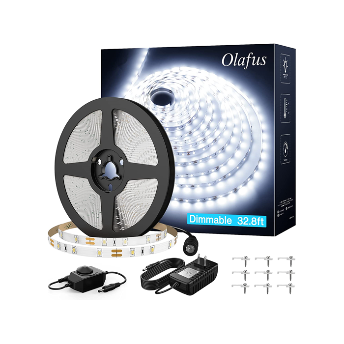 Olafus 32.8ft 6000K Dimmable LED Strip Light