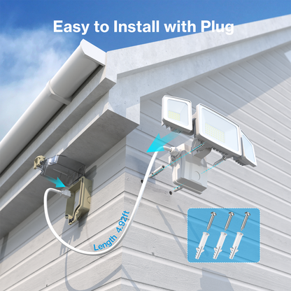 Olafus 55W Outdoor LED Security Light with Plug