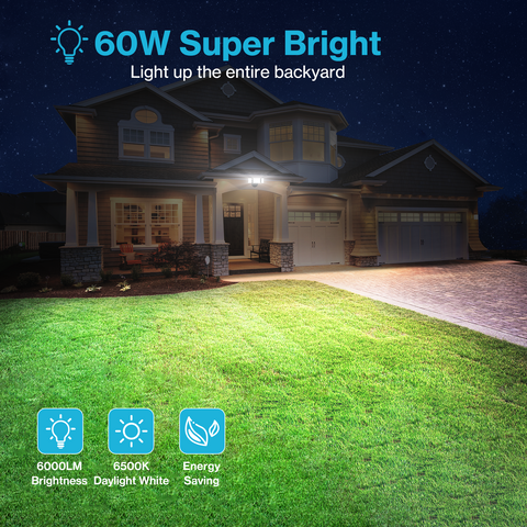 Olafus 60W Outdoor LED Security Light Super Bright