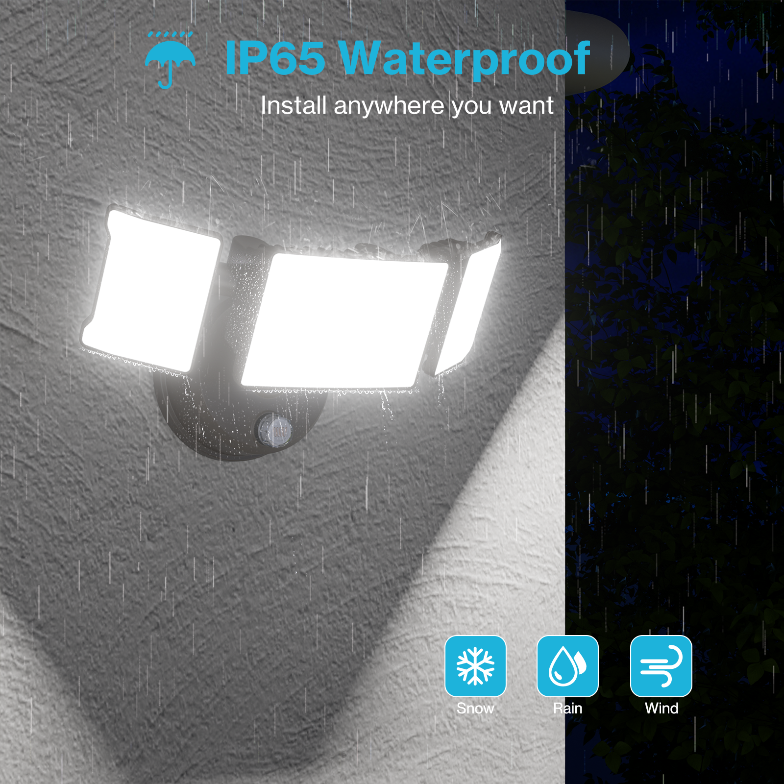 Olafus 55W Dusk to Dawn LED Security Light IP65 Waterproof