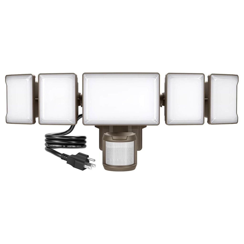 Olafus 5 Heads 100W Motion Sensor and Dusk to Dawn LED Security Light with Plug