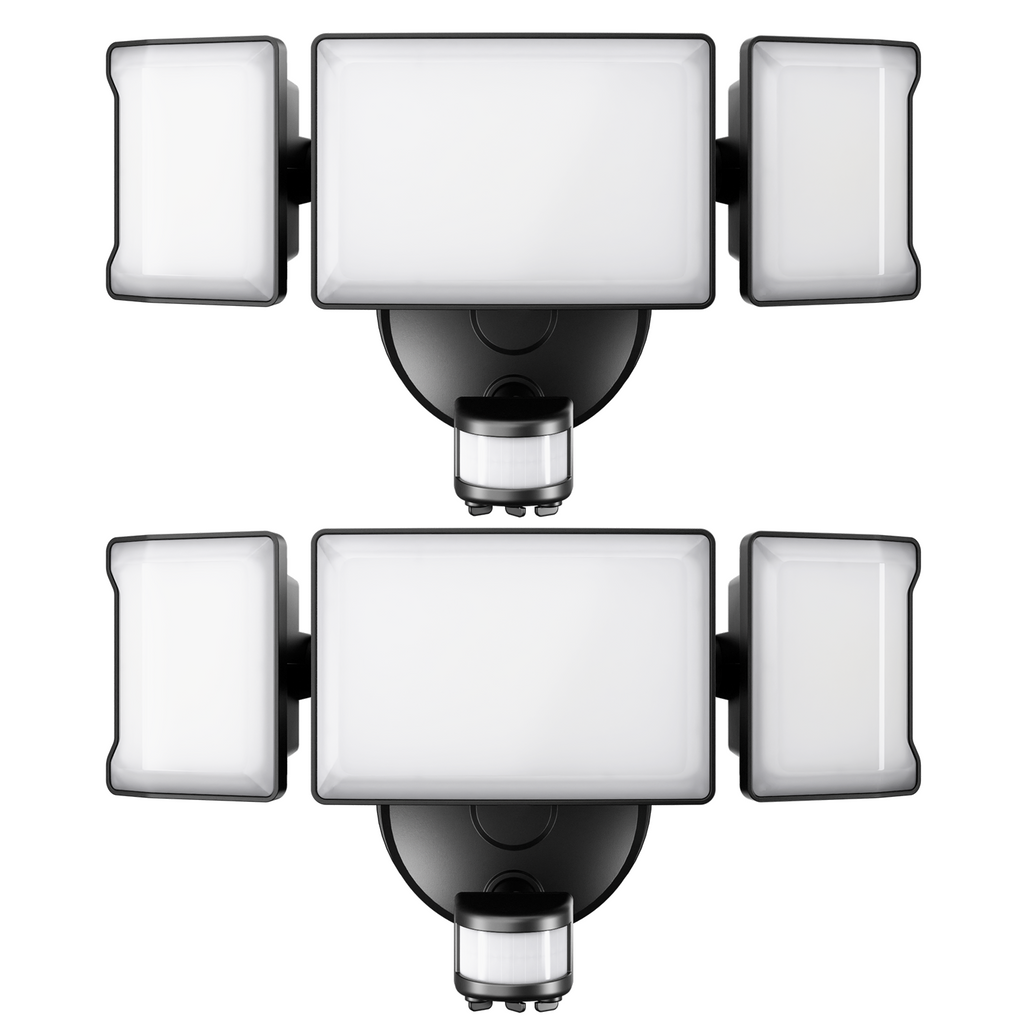 Olafus 65W Motion Sensor LED Outside Light Black 2 Pack