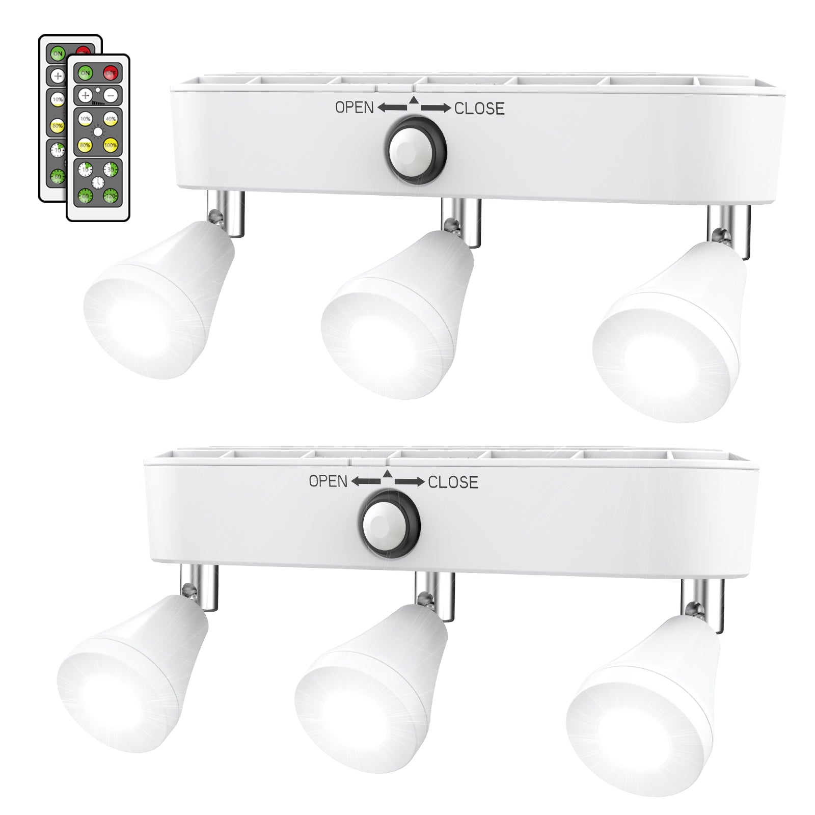 Olafus 3 Heads 6500K LED Accent Lights 2 Pack