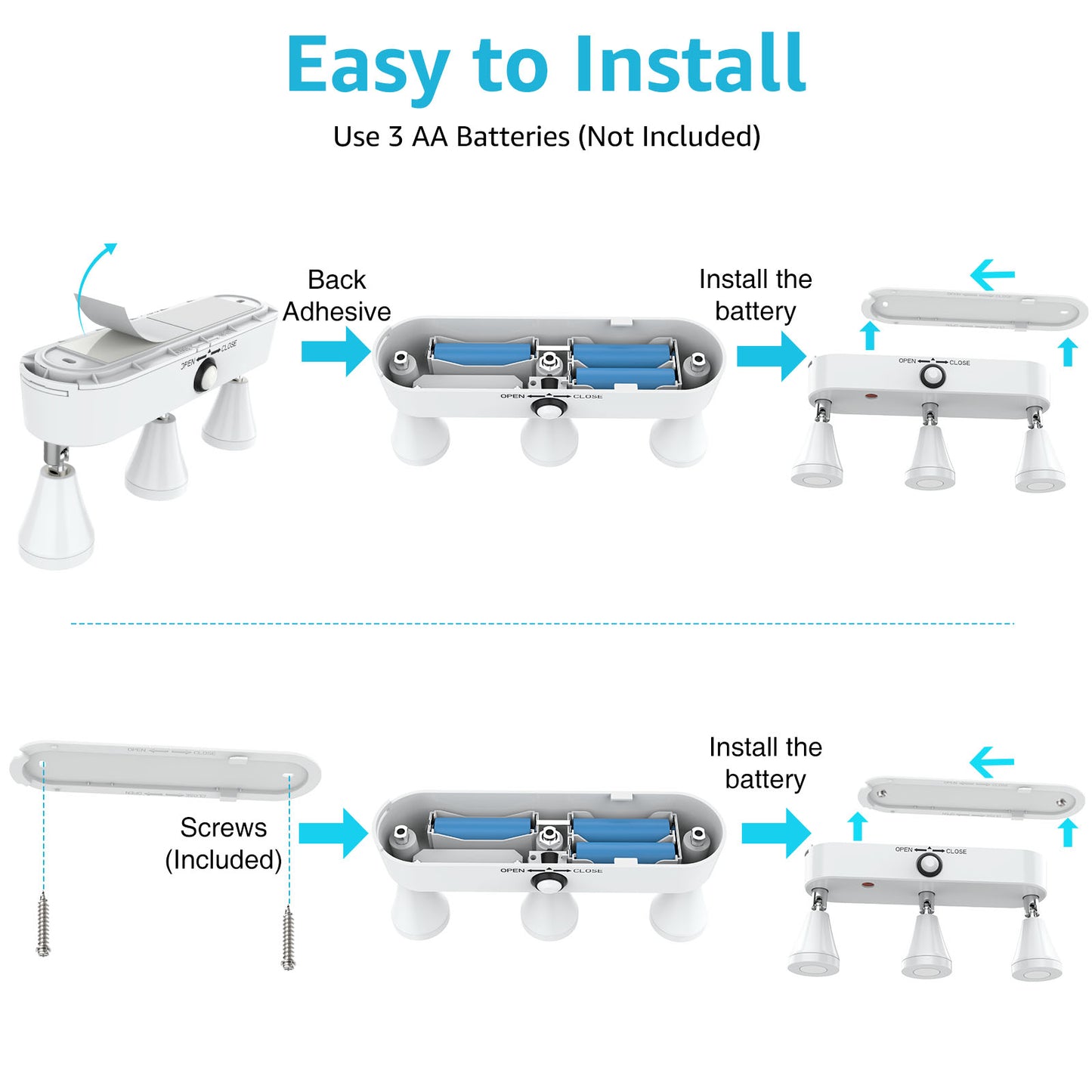 Olafus 3 Heads Wireless 6500K LED Accent Lights