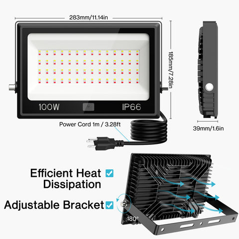 Olafus 100W Colorful RGB LED Flood Light Details