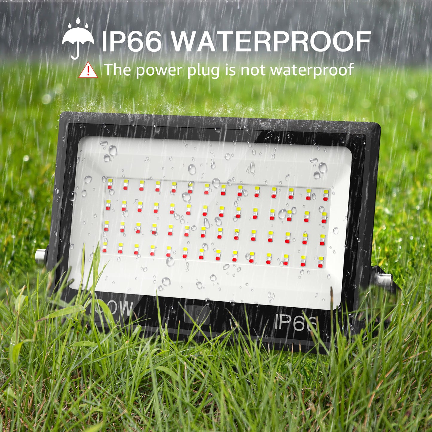 Olafus 100W Colorful RGB LED Flood Light IP66 Waterproof