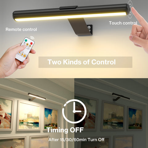 Olafus Wireless Rechargeable Picture Light Touch Control