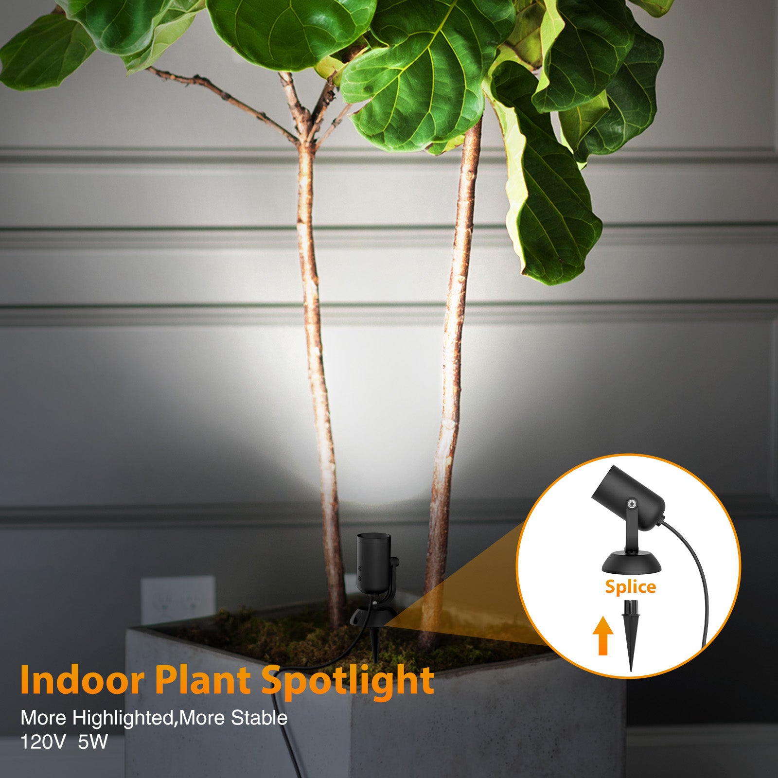 indoor plant spotlight Olafus Home LED Spotlights with Plug for Sale White