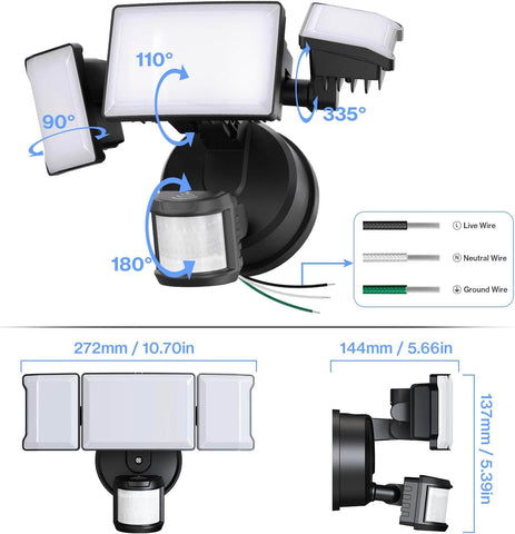 65W 6500LM Smart WiFi Motion Sensor LED Security Light OLAFUS
