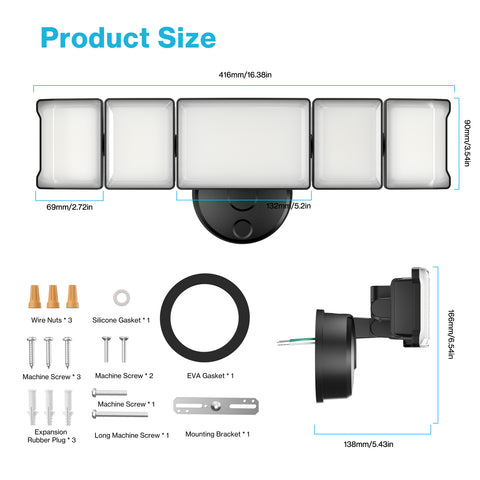 Olafus 5 Heads 130W LED Security Light