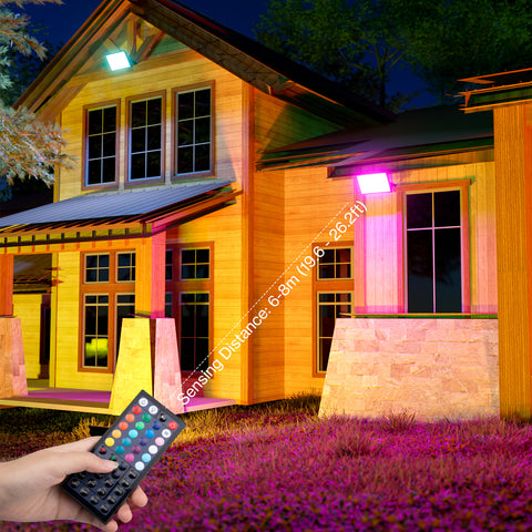 Olafus 50W RGB Colorful LED Flood Light Remote Control