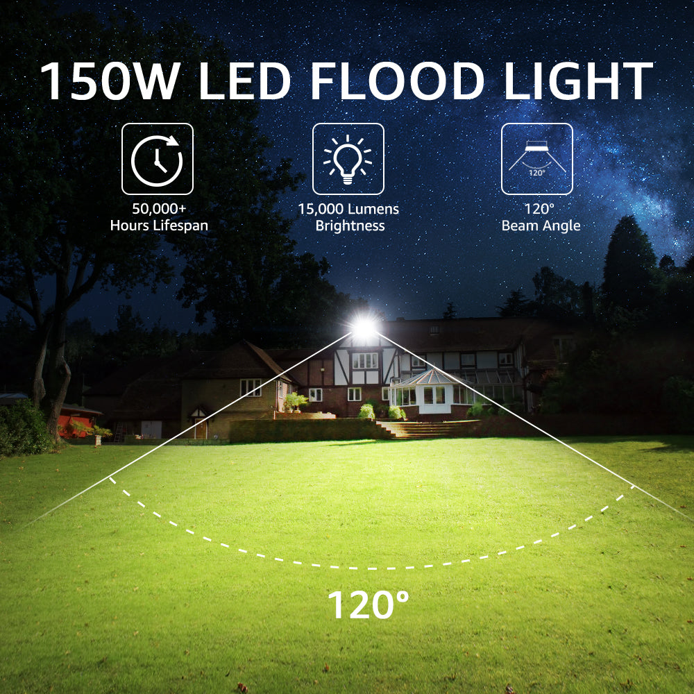 Olafus 150W LED Flood Lights 2 Pack