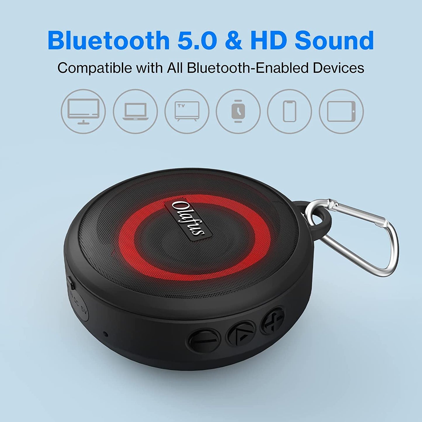bluetooth shower speaker with rgb light