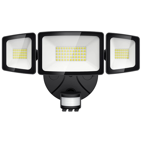 Ustellar 55W LED Security Light – 5500LM, Motion Sensor, Remote Control, Plug-in – 5000K, 3-Head Rotatable