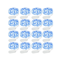 Olafus 7ft Waterproof Blue LED Fairy Lights 16 Pack