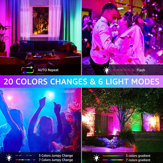 OLAFUS 25W RGB Flood Light 2 pack