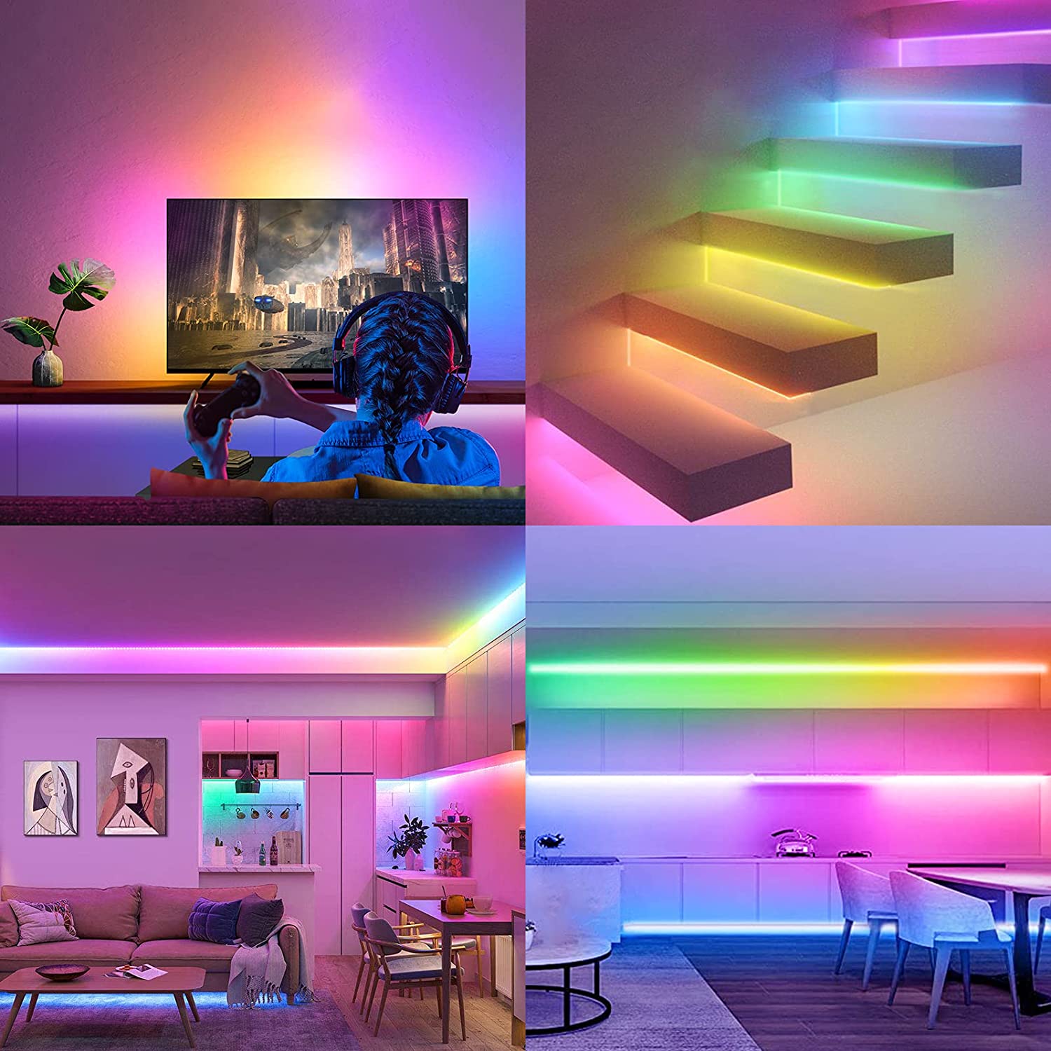 Dreamcolor 32.8 ft led store strip lights rgbic