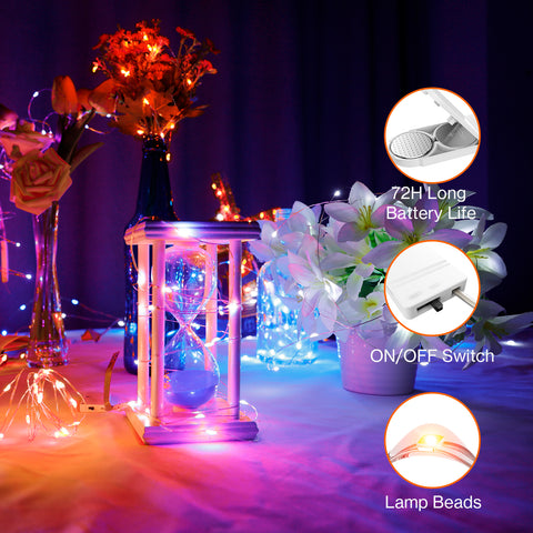 Olafus 7ft Multicolor Mini LED Fairy Lights 16 Pack